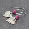 Victorian Floral Heart Gemstone Earrings (3)