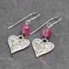Victorian Floral Heart Gemstone Earrings (4)
