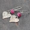 Victorian Floral Heart Gemstone Earrings (5)