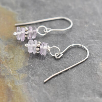 Lavender amethyst stack gemstone earrings