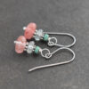 turquoise, aquamarine, pink quartz earrings (3) turquoise, aquamarine, pink quartz earrings (3)