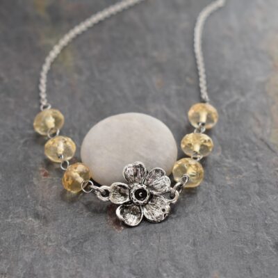 Citrine Daffodil Necklace