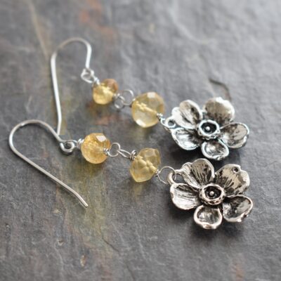 Citrine Daffodil earrings