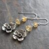 Citrine Daffodil earrings