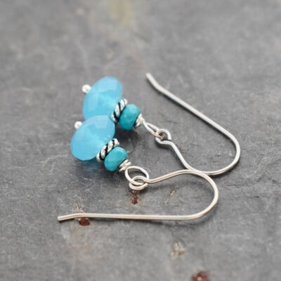 Turquoise, Blue quartz earrings