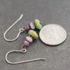 Ruby, rose quartz and turquoise earrings