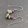 Ruby, rose quartz and turquoise earrings