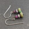 Ruby, rose quartz and turquoise earrings