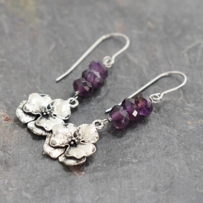 Amethyst pansy earrings Amethyst pansy earrings