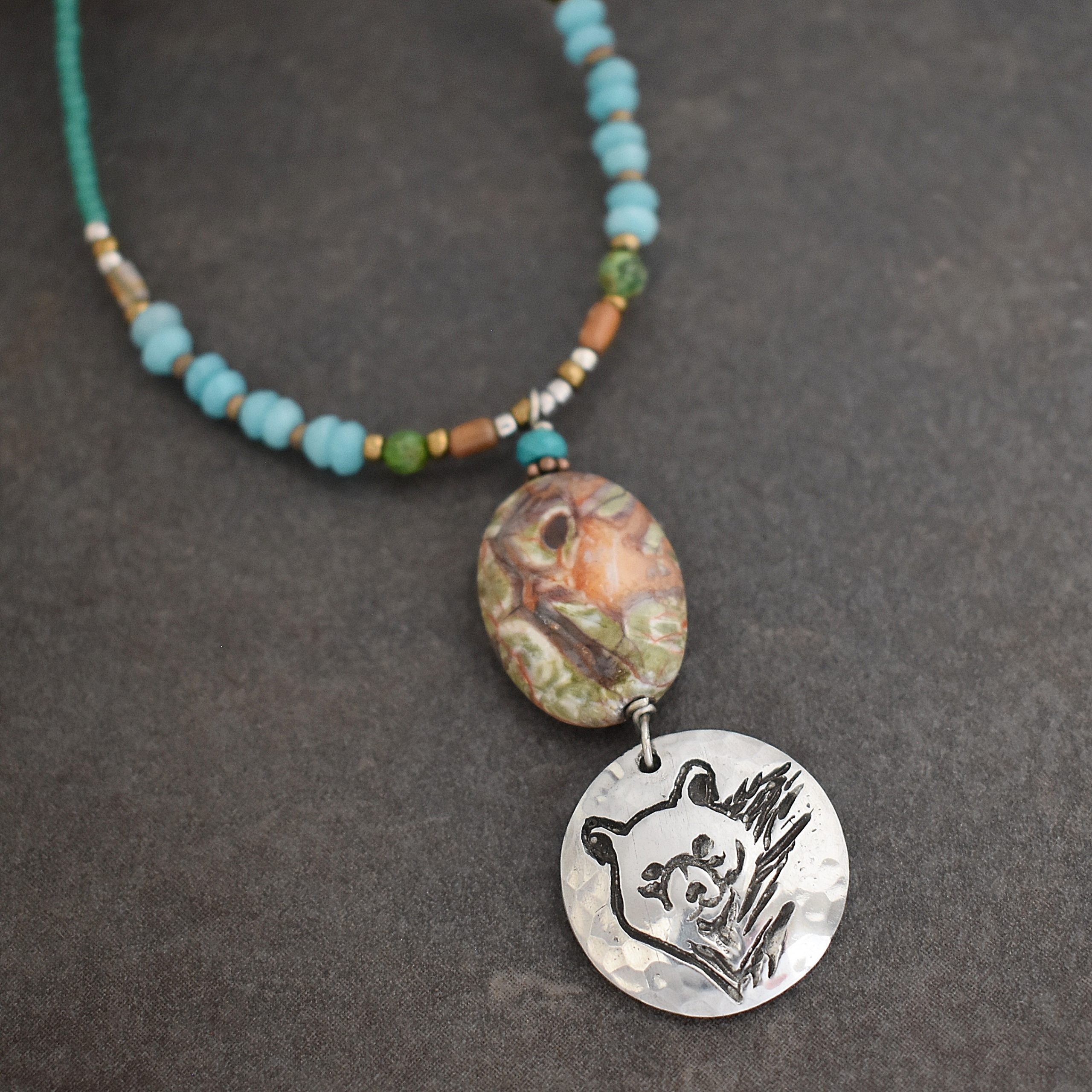 Beaded Black Bear Necklace (4)