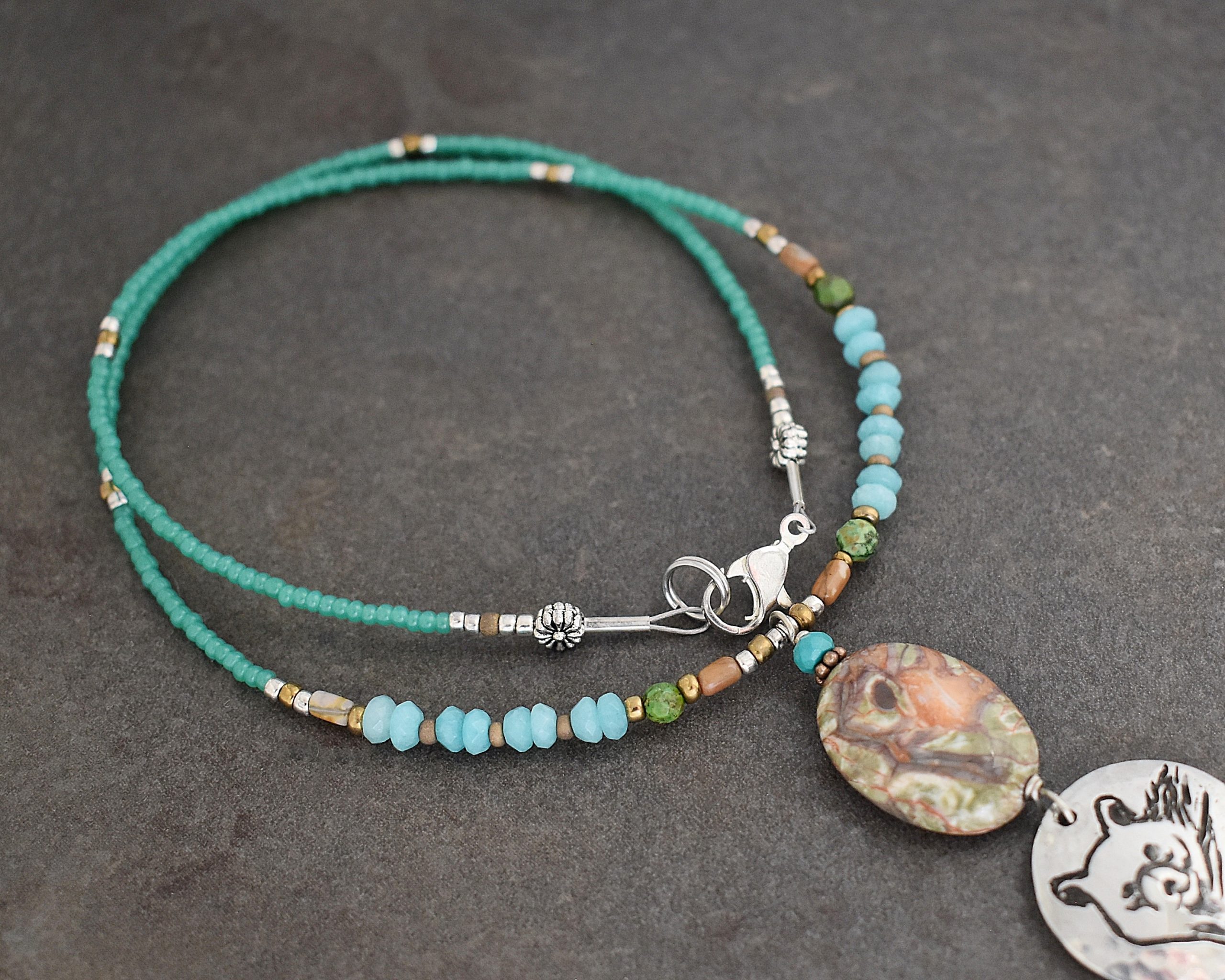 Beaded Black Bear Necklace (9)