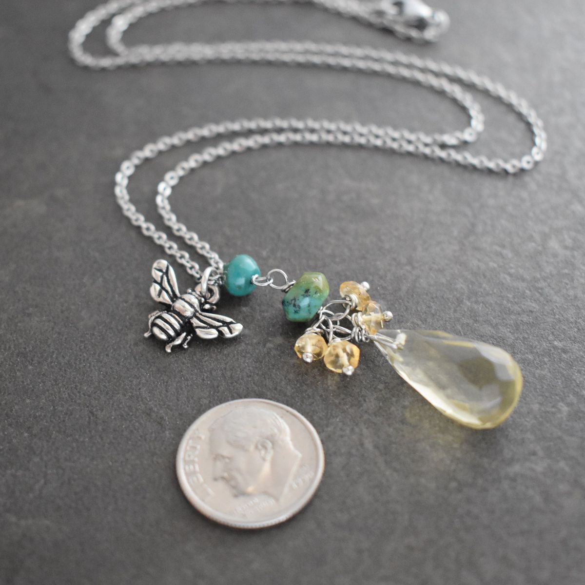 Bumble Bee Drop Necklace (3)