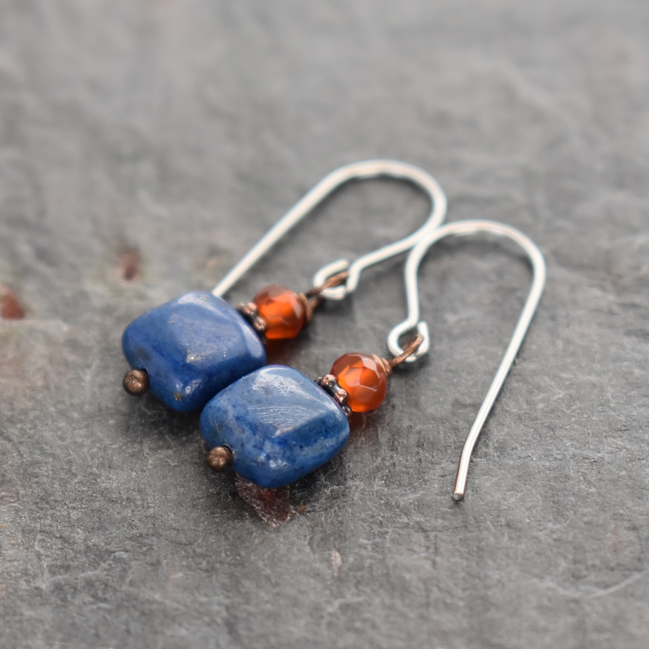 Carnelian & Lapis Earrings (1)