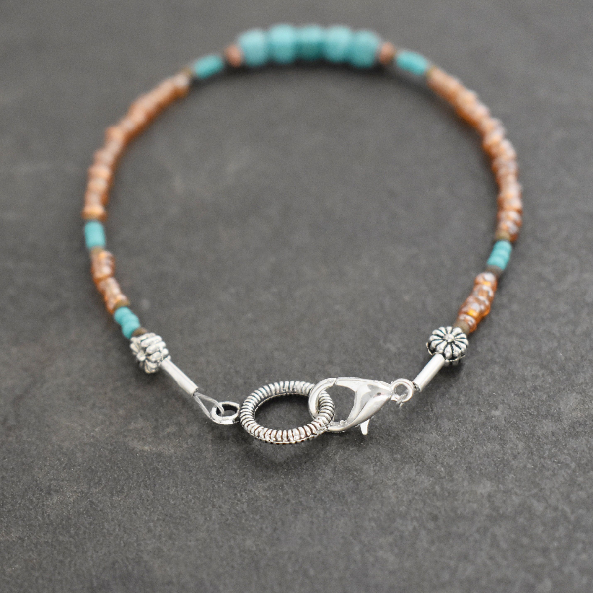 Dainty Copper & Turquoise Bracelet (3)
