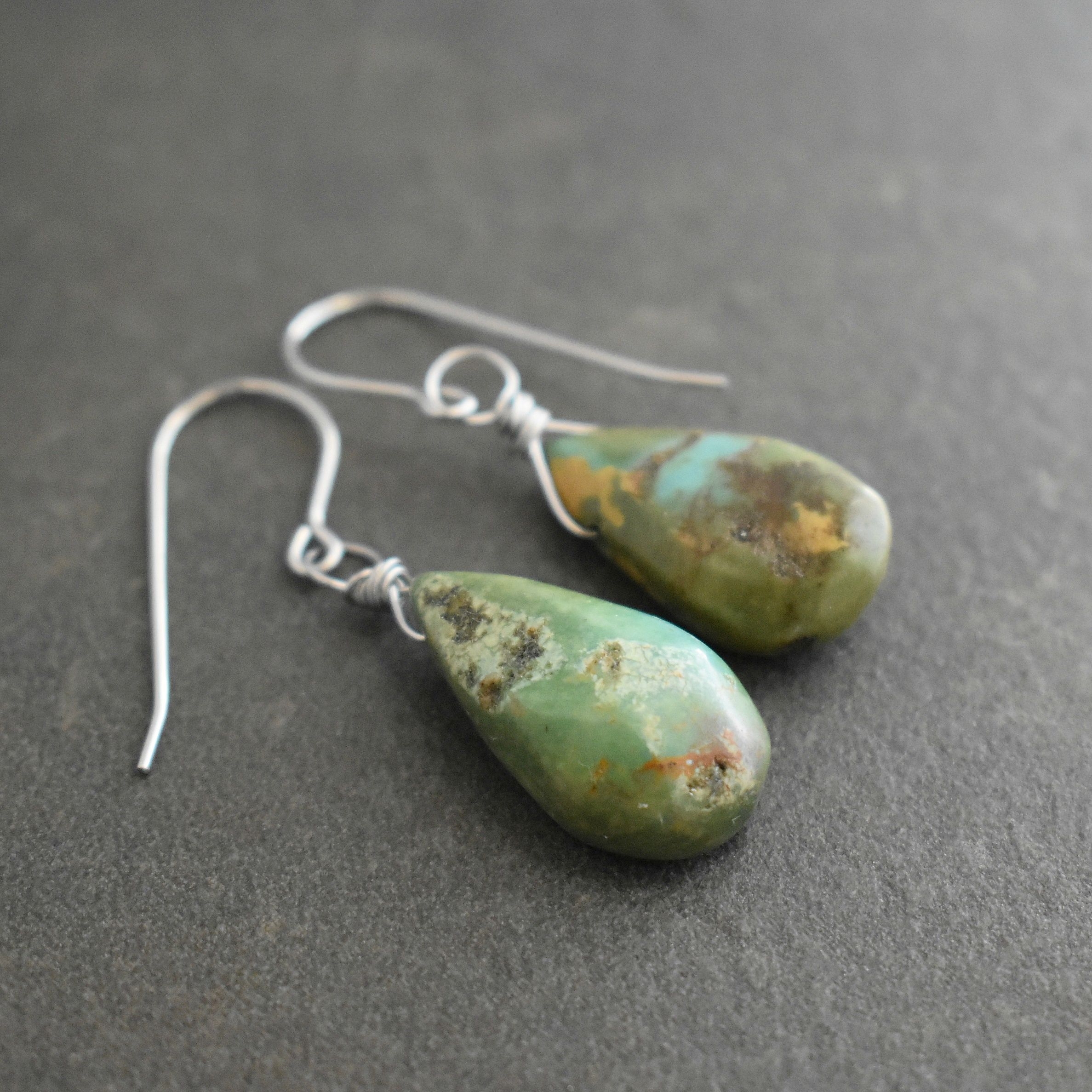 Natural turquoise drop earrings (2)