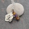 Pansy flower necklace with Andalusite (1)