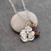 Pansy flower necklace with Andalusite (2)