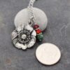 Poppy necklace with garnet, red quartz, turquoise (1)