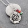 Poppy necklace with garnet, red quartz, turquoise (2)