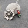 Poppy necklace with garnet, red quartz, turquoise (4)