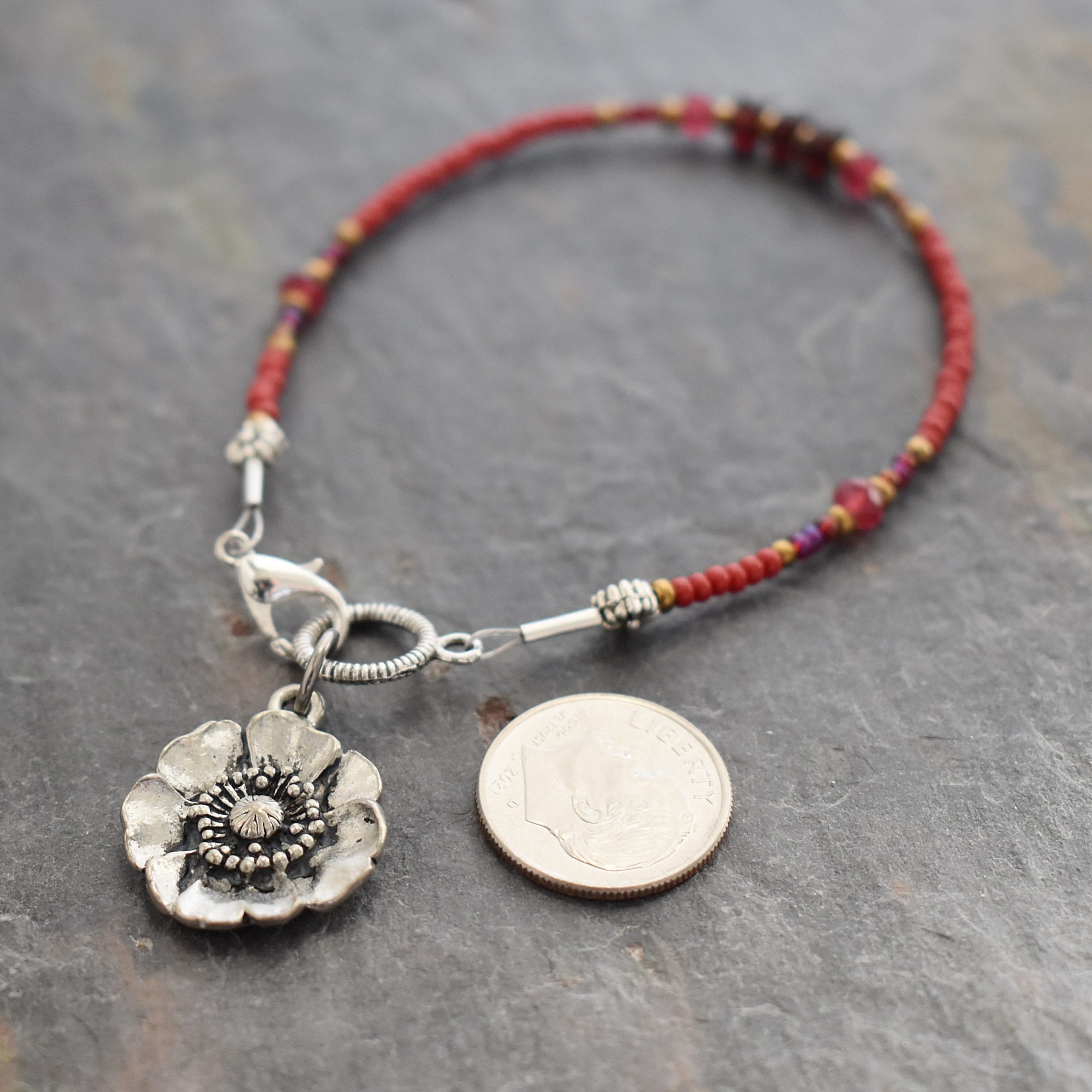 Red poppy bracelet (2)