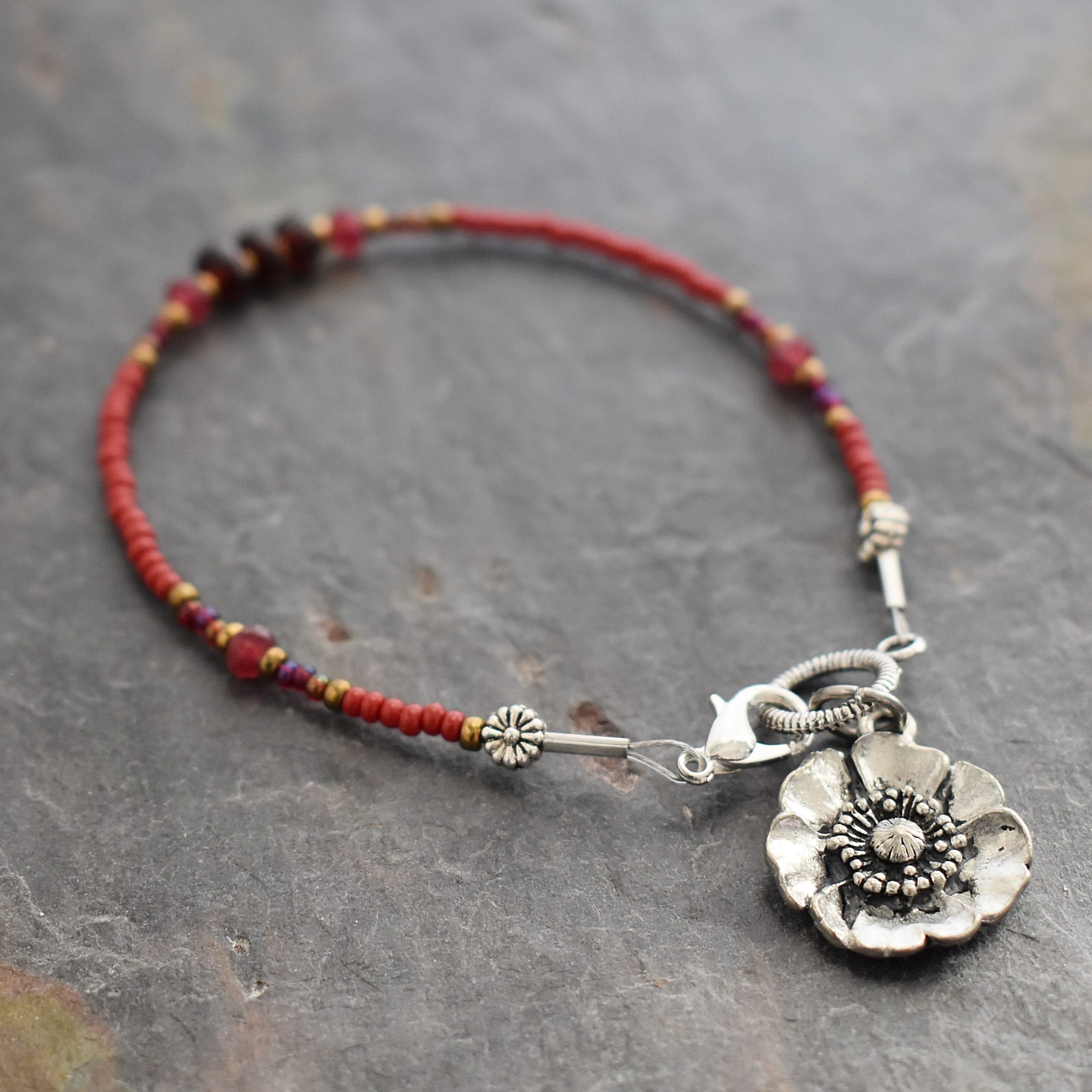 Red poppy bracelet (6)