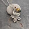Tiger lily necklace with turquoise (1)