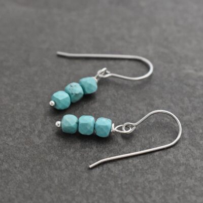 Turquoise Cube Earrings (1)