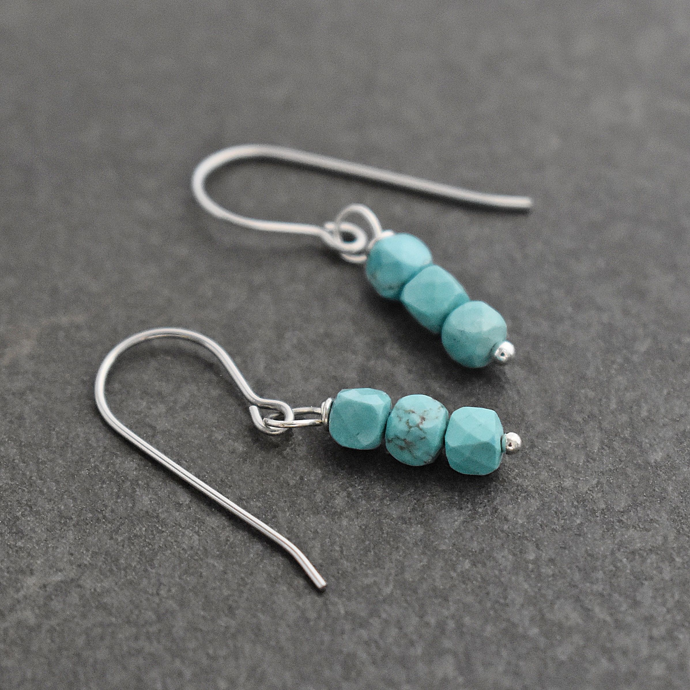 Turquoise Cube Earrings (3)
