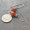 Turquoise & Red jasper earrings (1)