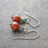 Turquoise & Red jasper earrings (2)