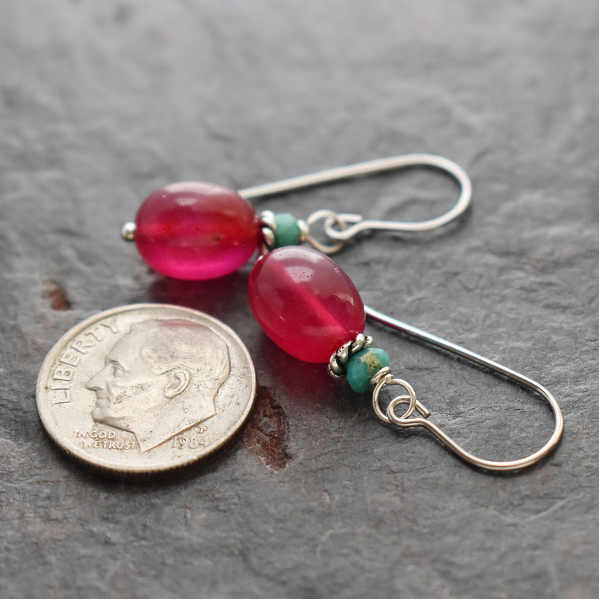 Turquoise & Ruby Quartz Earrings (1)_result