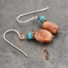 Turquoise & sunstone earrings (1)