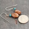 Turquoise & sunstone earrings (2)