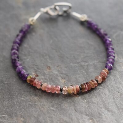 Amethyst and pink tourmaline bracelet (8)