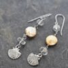 Gemstone Pearl Scallop Seashell Earrings (4)