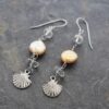 Gemstone Pearl Scallop Seashell Earrings (5)