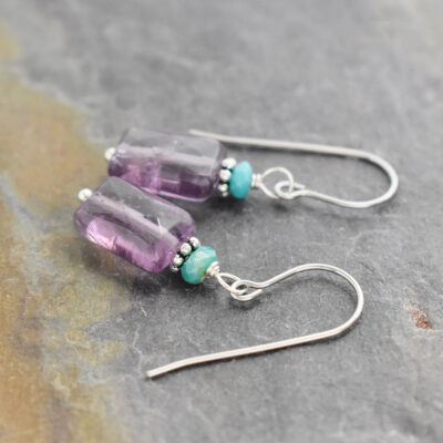 Turquoise & Lavender Amethyst Earrings (3)