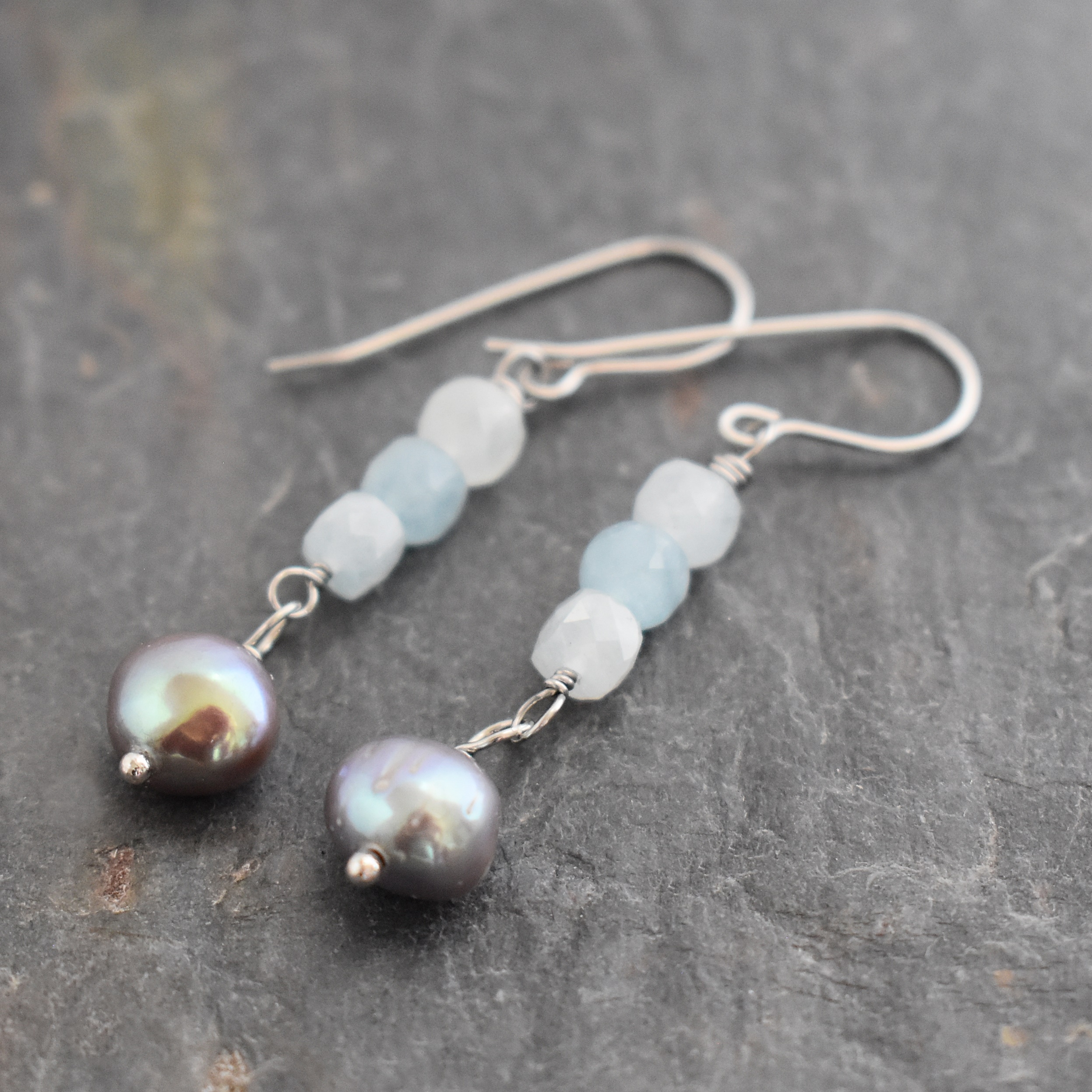Aquamarine and pearl earrings (5)