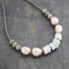 Beaded Pearl, Chrsoyrase, Blue Opla Necklace (6)