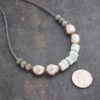 Beaded Pearl, Chrsoyrase, Blue Opla Necklace (7)
