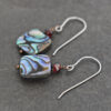 Garnet & Abalone Shall Square Earrings Garnet & Abalone Shall Square Earrings