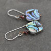 Garnet & Abalone Shall Square Earrings Garnet & Abalone Shall Square Earrings