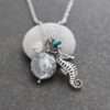 Lavender coin pearl Seahorse Necklace (1)