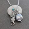 Lavender coin pearl Seahorse Necklace (2)