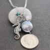 Lavender coin pearl Seahorse Necklace (3)