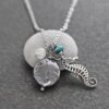 Lavender coin pearl Seahorse Necklace (4)