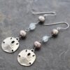 Sand dollar Pearl Aquamarine earrings