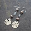 Sand dollar Pearl Aquamarine earrings
