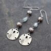 Sand dollar Pearl Aquamarine earrings